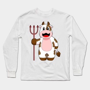 Cow Halloween Devil Trident Long Sleeve T-Shirt